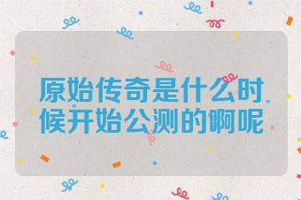 原始传奇是什么时候开始公测的啊呢