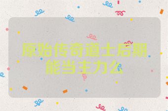 原始传奇道士后期能当主力么