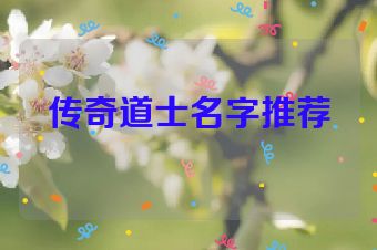 传奇道士名字推荐