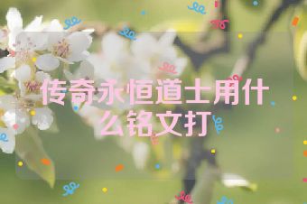 传奇永恒道士用什么铭文打