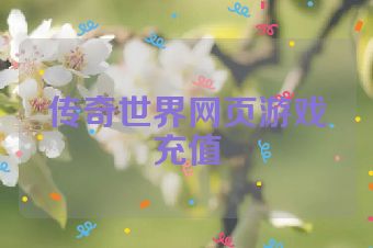 传奇世界网页游戏充值