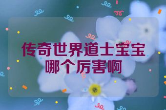 传奇世界道士宝宝哪个厉害啊