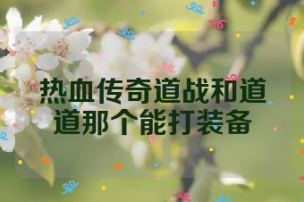 热血传奇道战和道道那个能打装备