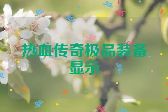 热血传奇极品装备显示