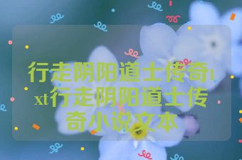行走阴阳道士传奇txt行走阴阳道士传奇小说文本
