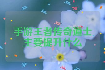手游王者传奇道士主要提升什么