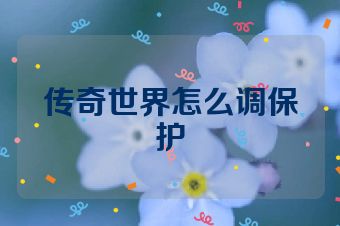 传奇世界怎么调保护