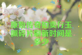原始传奇拍卖行玉佩碎片刷新时间是多少