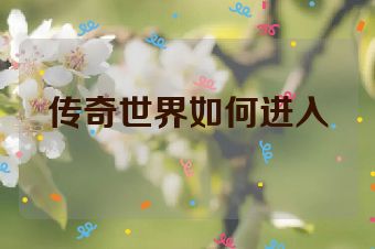 传奇世界如何进入