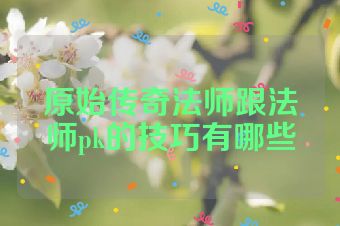 原始传奇法师跟法师pk的技巧有哪些
