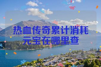 热血传奇累计消耗元宝在哪里查