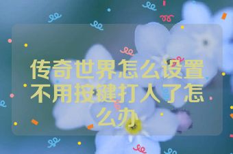 传奇世界怎么设置不用按键打人了怎么办
