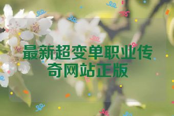最新超变单职业传奇网站正版