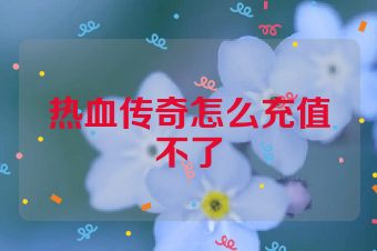 热血传奇怎么充值不了
