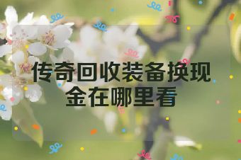 传奇回收装备换现金在哪里看