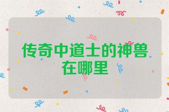 传奇中道士的神兽在哪里