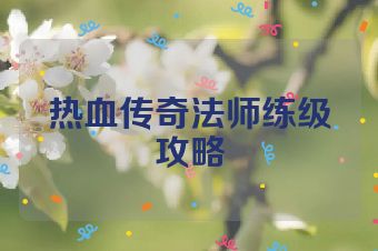 热血传奇法师练级攻略