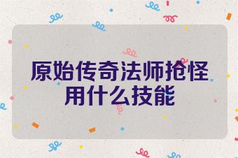 原始传奇法师抢怪用什么技能