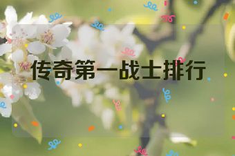 传奇第一战士排行