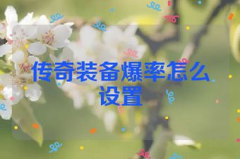 传奇装备爆率怎么设置