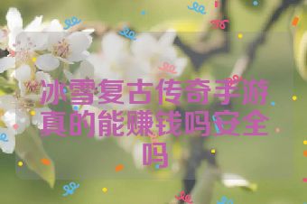 冰雪复古传奇手游真的能赚钱吗安全吗