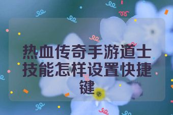 热血传奇手游道士技能怎样设置快捷键