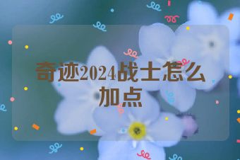 奇迹2024战士怎么加点