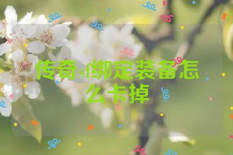 传奇sf绑定装备怎么卡掉