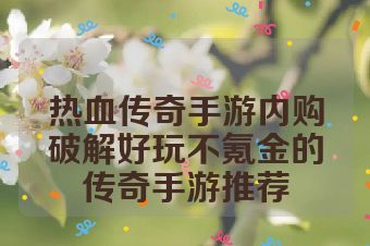 热血传奇手游内购破解好玩不氪金的传奇手游推荐