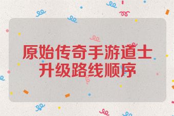 原始传奇手游道士升级路线顺序