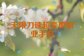 无限刀速超变单职业手游