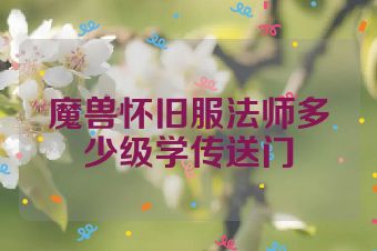 魔兽怀旧服法师多少级学传送门
