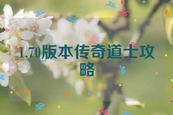 1.70版本传奇道士攻略