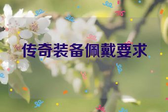 传奇装备佩戴要求