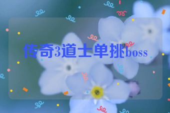 传奇3道士单挑boss