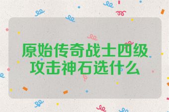 原始传奇战士四级攻击神石选什么