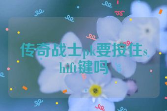 传奇战士pk要按住shift键吗