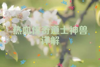 热血传奇道士神兽详解