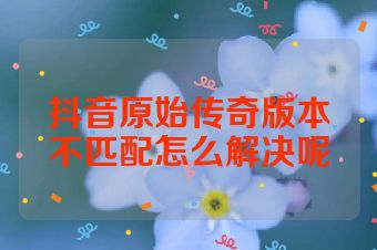 抖音原始传奇版本不匹配怎么解决呢