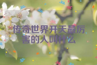 传奇世界开天最厉害的人叫什么
