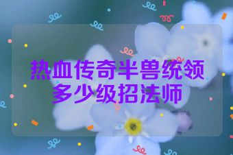 热血传奇半兽统领多少级招法师