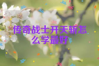 传奇战士开天斩怎么学最好