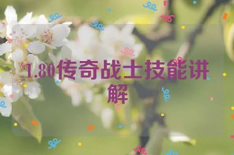 1.80传奇战士技能讲解
