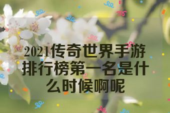 2021传奇世界手游排行榜第一名是什么时候啊呢