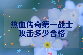 热血传奇第一战士攻击多少合格
