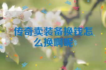 传奇卖装备换钱怎么换啊呢