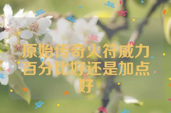 原始传奇火符威力百分比好还是加点好