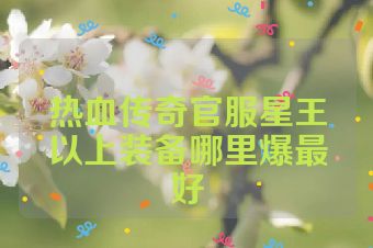 热血传奇官服星王以上装备哪里爆最好