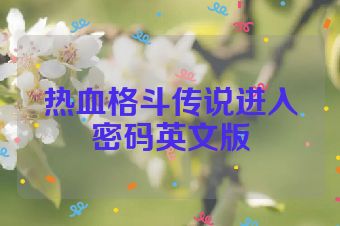 热血格斗传说进入密码英文版