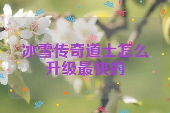 冰雪传奇道士怎么升级最快的